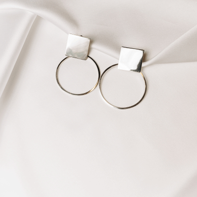 PLATTITUDE CIRCLED earrings Minimalist, handcrafted - Monom 2