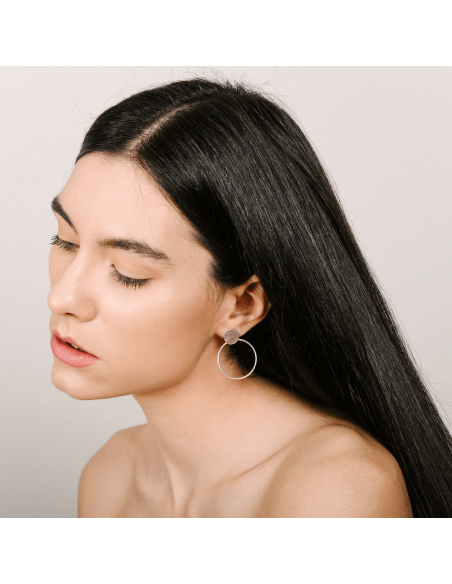 Cercei PLATTITUDE DOUBLE CIRCLE Minimal, realizati manual. - Monom