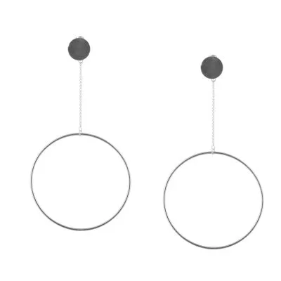 Cercei OVERSIZED CIRCLE Minimal, realizate manual. - Monom 2