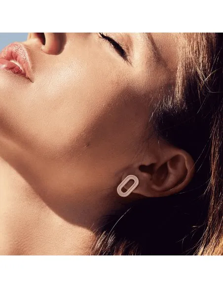 Labyrinth Small Oval earrings  Minimalist, handcrafted - Monom