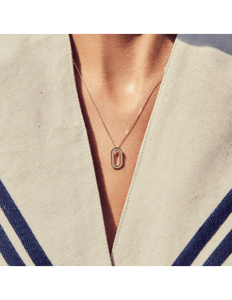 Colie Labyrinth Oval Small design minimal, realizat manual. - Monom