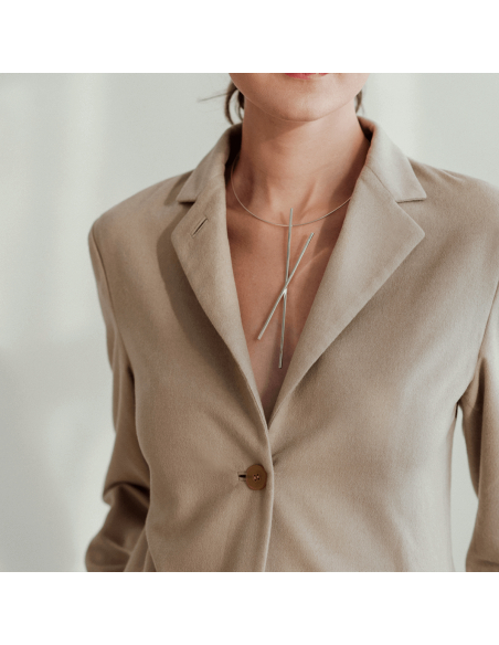 ALPHABET X necklace Minimalist, handcrafted - Monom