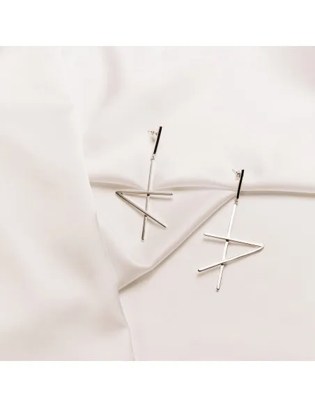 ALPHABET RHYTHM earrings Minimalist, handcrafted - Monom