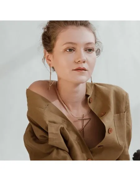 ALPHABET RHYTHM earrings Minimalist, handcrafted - Monom