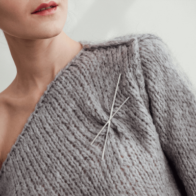 ALPHABET X brooch Minimalist, handcrafted - Monom 2