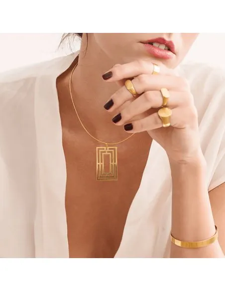 SOLARIA Rectangle necklace Minimalist, handcrafted - Monom