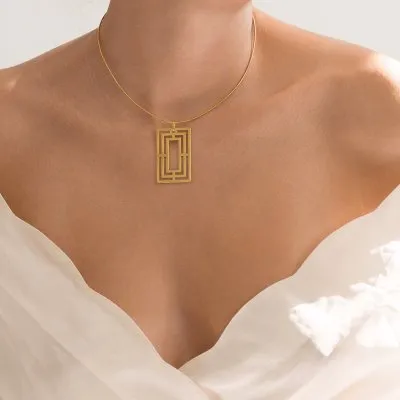 SOLARIA Rectangle necklace Minimalist, handcrafted - Monom