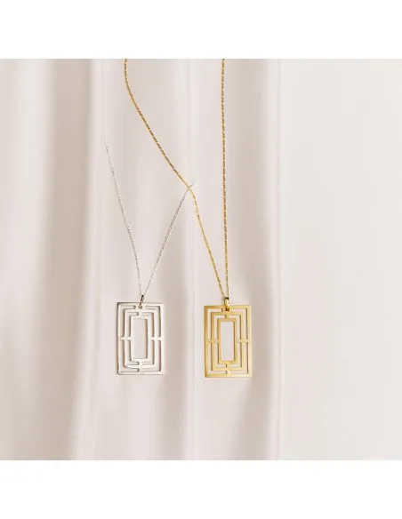 Pandantiv Solaria Dreptunghiular Minimal, realizata manual. - Monom