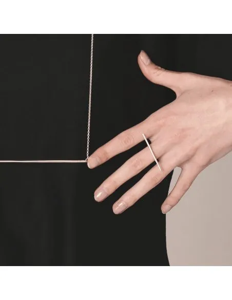 Inel LINIA minimal, realizat manual - Monom