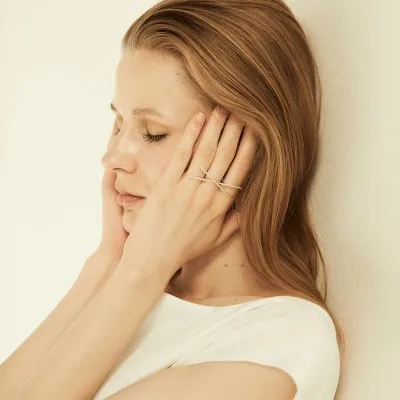 Inel ALPHABET X Minimal, realizat manual. - Monom 2