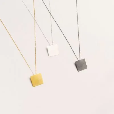 PLATTITUDE SQUARE Small Minimal Choker, Handmade by Monom 2