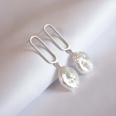 Caliope Lush Minimal Earrings, Handmade by Monom