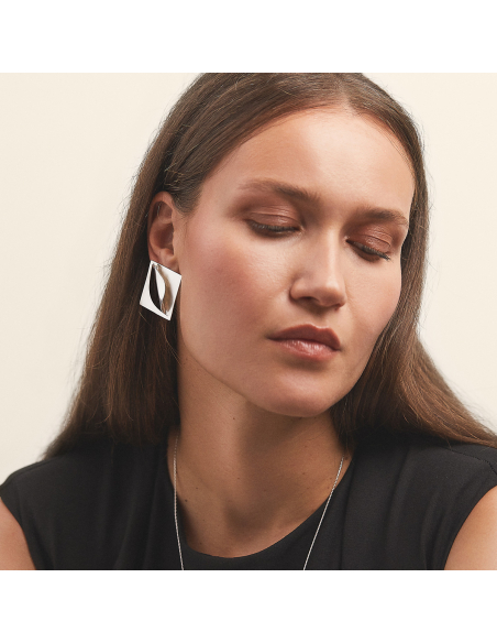 Etala Folded Earrings, minimal, handcrafted - Monom