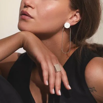 PLATTITUDE earrings Minimalist, handcrafted - Monom