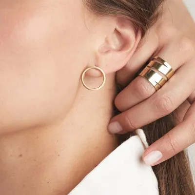 PLATTITUDE EMPTY CIRCLES Minimal Earrings, Handmade by Monom