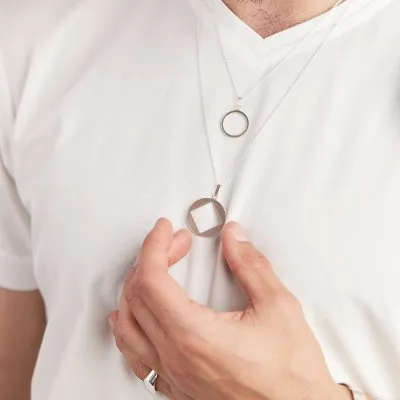 PLATTITUDE C-SQUARED Minimal Necklace, Handmade by Monom