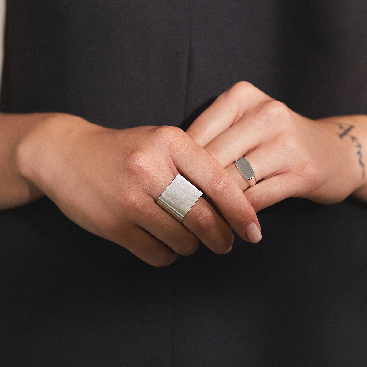 PLATTITUDE RING SQUARE Minimalist, handcrafted - Monom 2