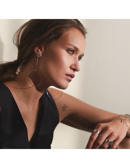 OVERSIZED CIRCLE earrings  Minimalist, handcrafted - Monom