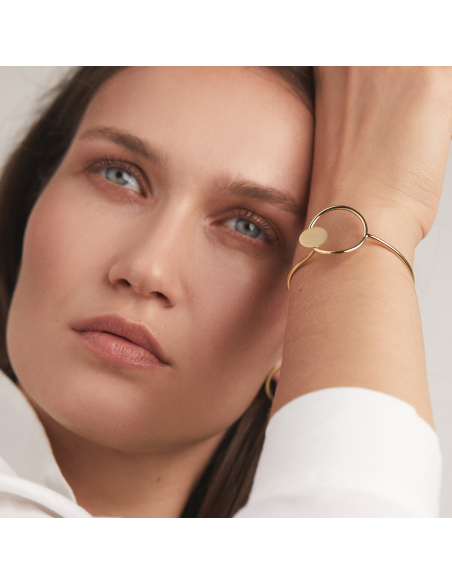 Bratara PLATTITUDE CIRCLED design minimal, realizata manual. - Monom