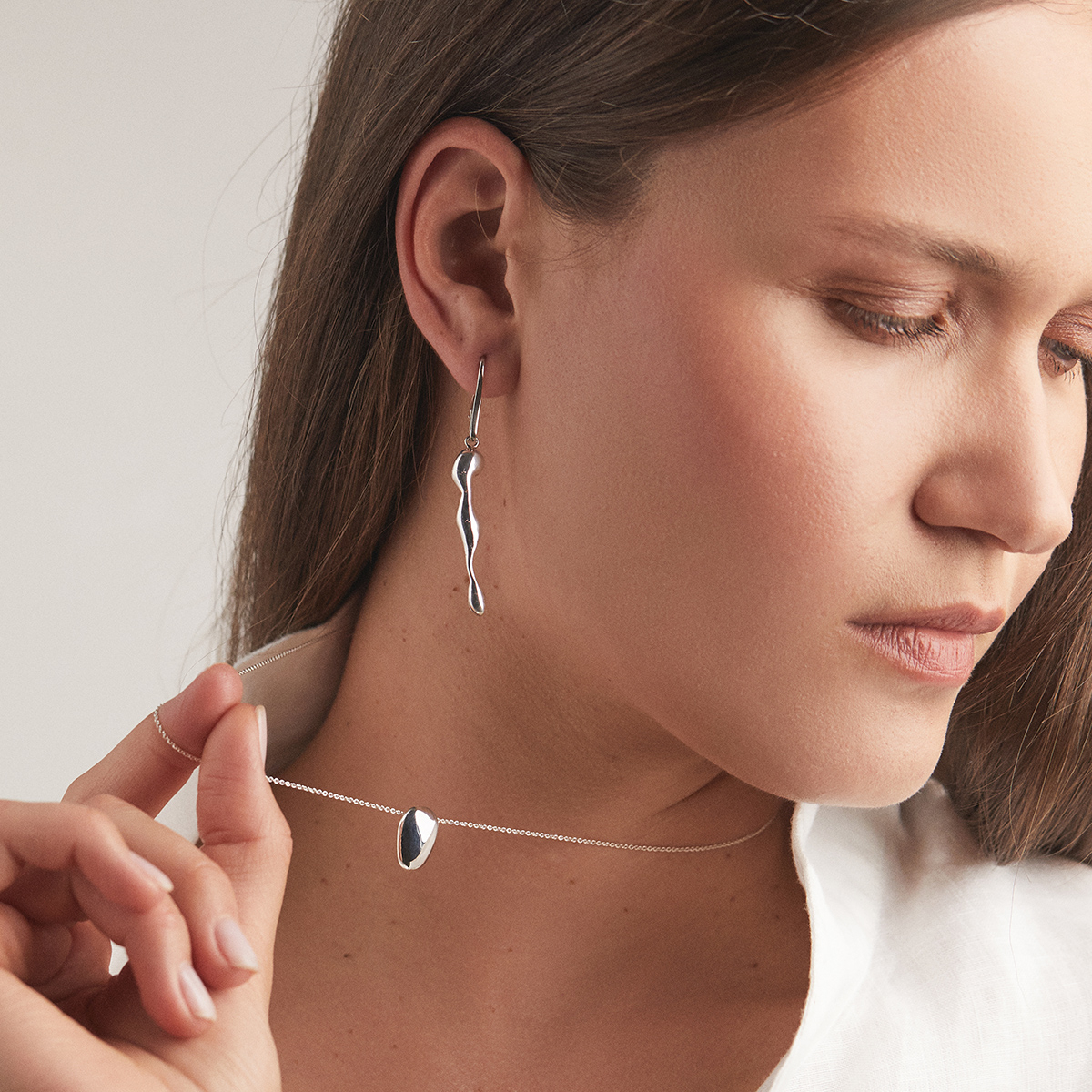 Cercei ONIA Slim Minimal, realizati manual. - Monom