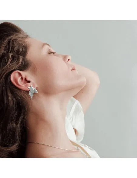 ALPHABET STRENGTH earrings Minimalist, handcrafted - Monom