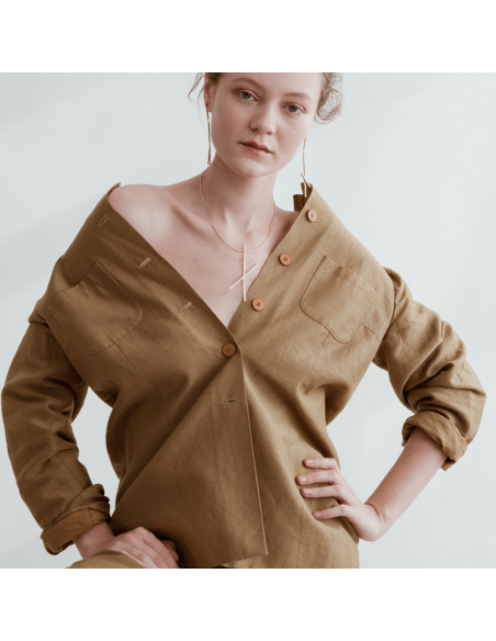 ALPHABET X necklace Minimalist, handcrafted - Monom